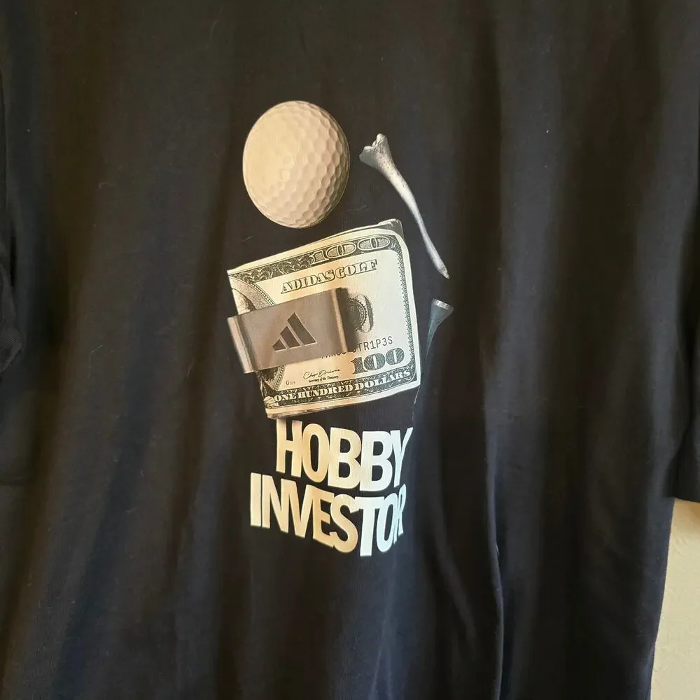 Adidas Mens black Hobby Investor t shirt size Large